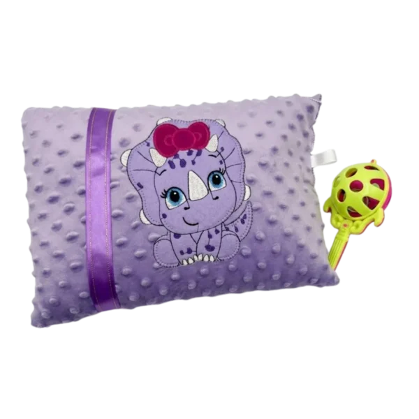 almohada liston con sonaja morada