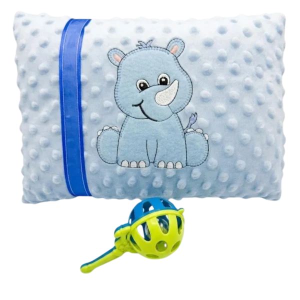 almohada liston con sonaja azul cielo