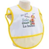 babero grande con bolsas inferiores amarillo no soy goloso Babero Tipo Chaleco Impermeable con Bolsillo Recolector