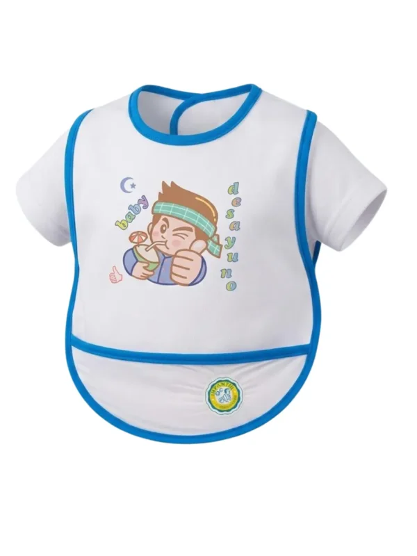 babero grande con bolsas inferiores azul baby desayuno babero-grande-con-bolsas-inferiores-azul-baby-desayuno