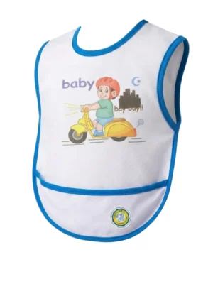babero grande con bolsas inferiores azul de niño babero-grande-con-bolsas-inferiores-azul-de-nino