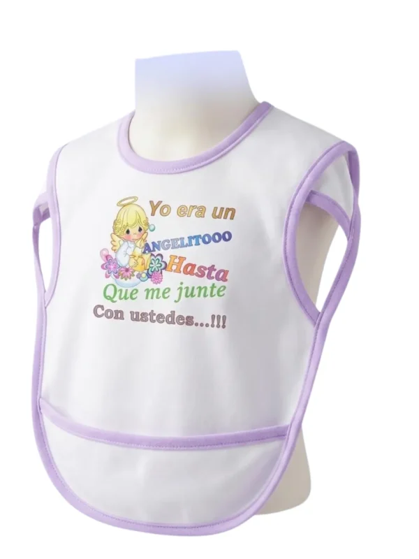 babero grande con bolsas inferiores moradobabero grande con bolsas inferiores morado Babero Tipo Chaleco Impermeable con Bolsillo Recolector