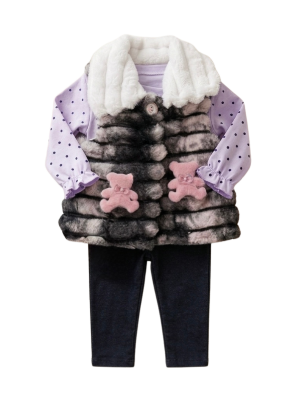 Conjunto Casual  y Abrigador de 3 Piezas para Niña