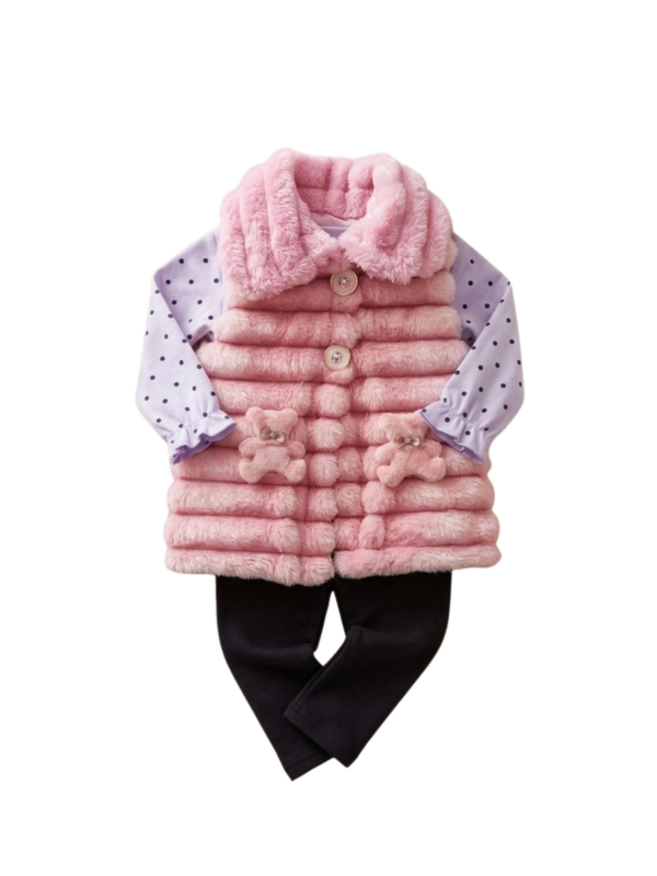 Conjunto Casual  y Abrigador de 3 Piezas para Niña