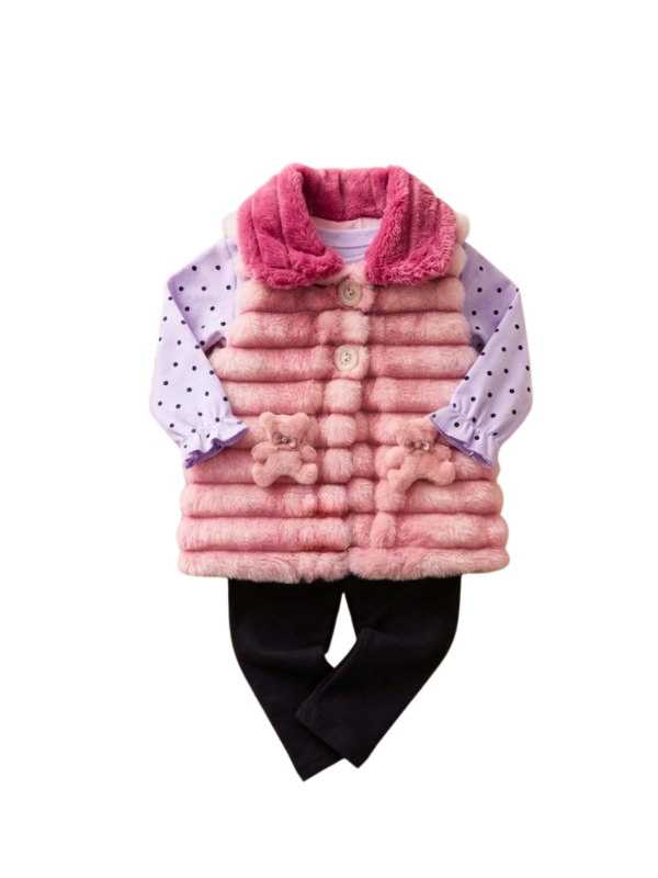 Conjunto Casual  y Abrigador de 3 Piezas para Niña